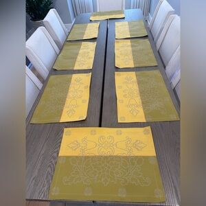 Primrose Bordier le Jacquard Francais Elegant Yellow & Green Set of 8 Placemats
